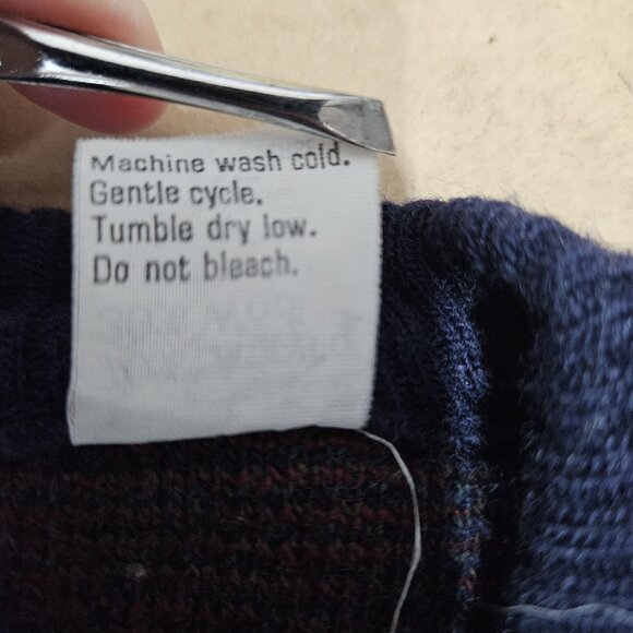 Italian Sweater Co Sweater Vest Mens XL Blue Argyle Wool Blend Made Italy Preppy - Picture 9 of 10